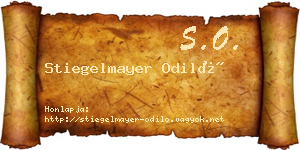 Stiegelmayer Odiló névjegykártya